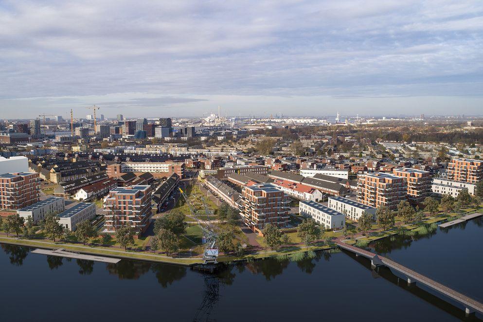 Nieuwbouw 76 woningen fase 1 De Oeverzone in De Bongerd in Amsterdam 