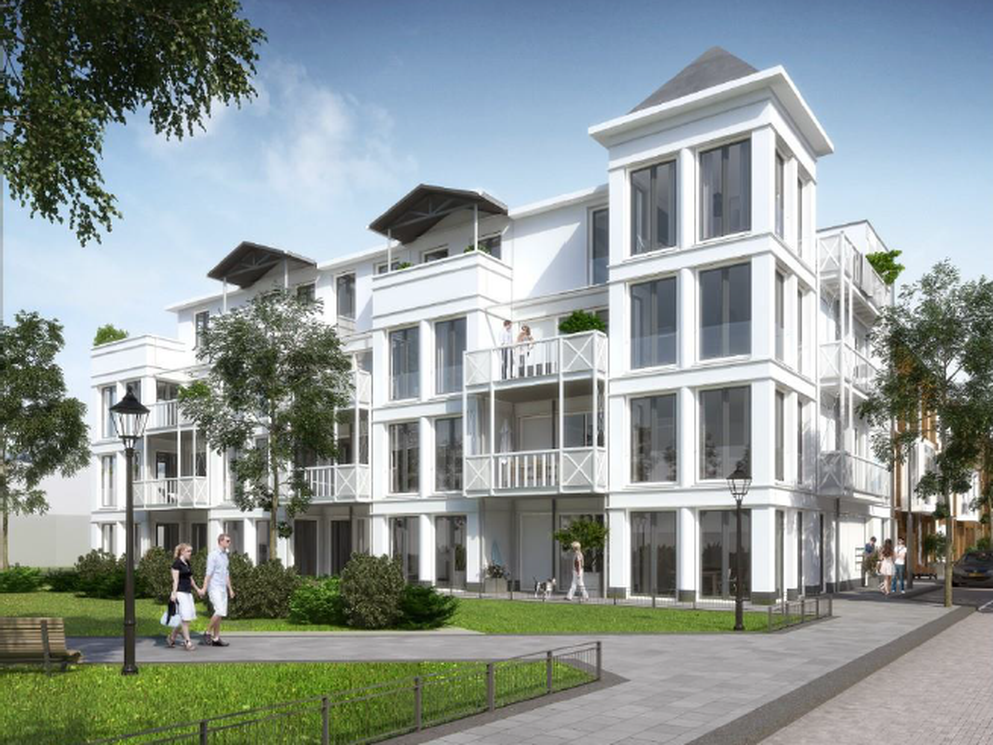 Wethouder Joop Berendsen geeft startsein bouw gasloze woningen Louis Davids Kwartier in Zandvoort