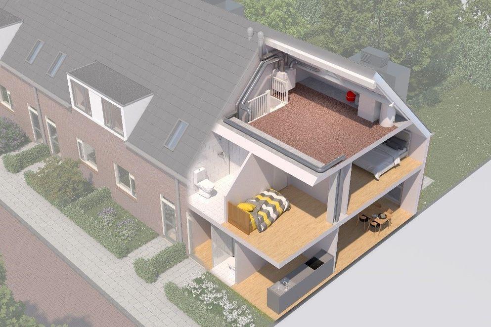 3D-render van nieuwe installaties na verduurzaming